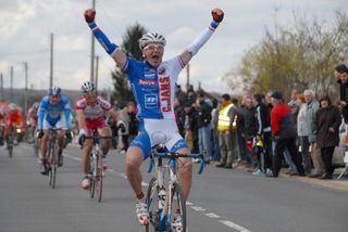 Vytautas Kaupas (Continental Team Differdange) wins the GP Nogent Sur Oise