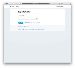 Log in to your account on Twitter's website