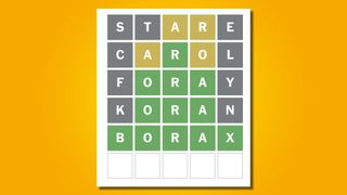 Wordle answer 662 on a yellow background