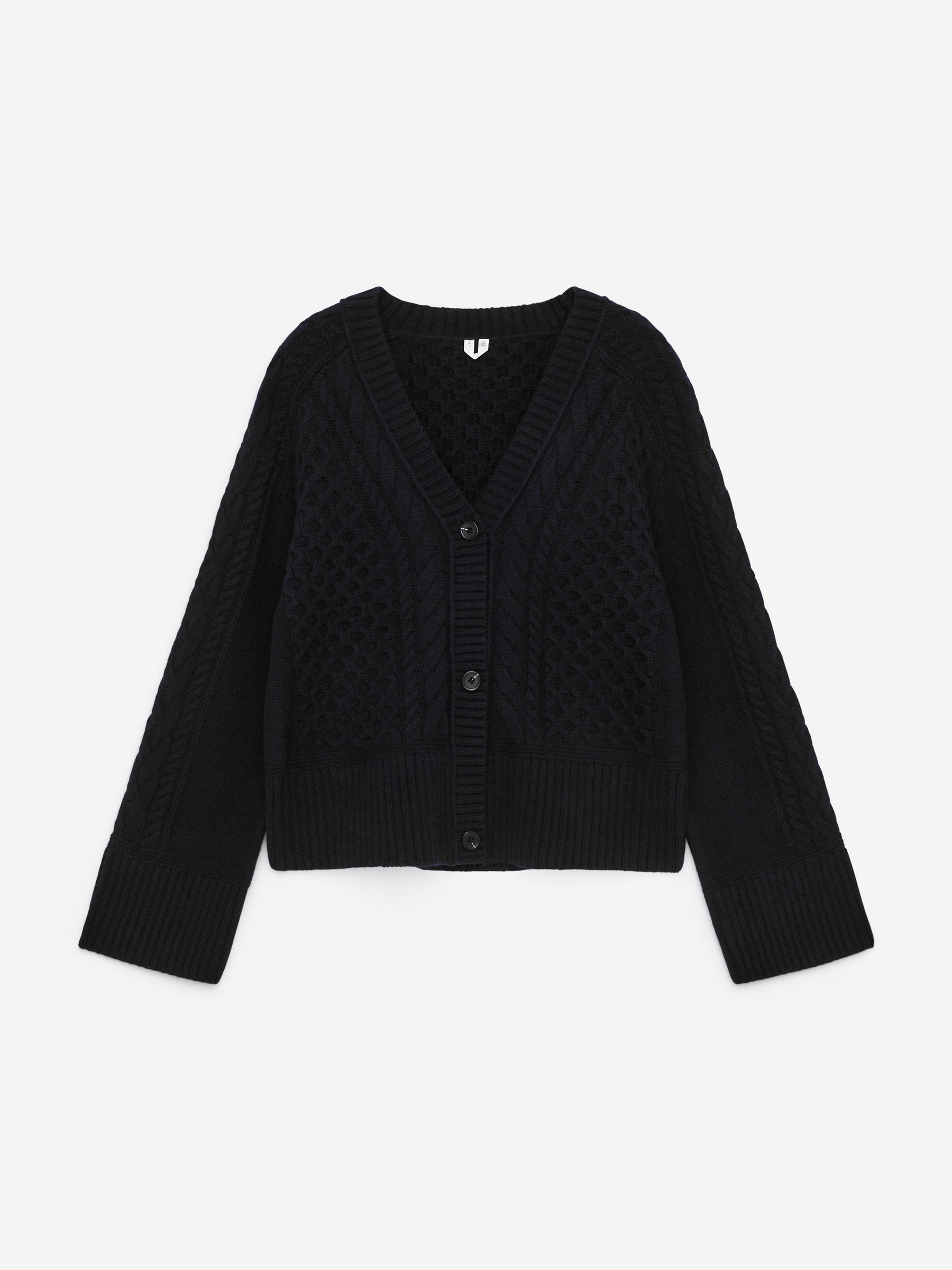 Cable-Knit Wool Cardigan – Dark Blue – Women – Arket Gb