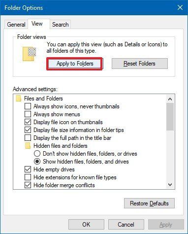 How to reset folder view settings on Windows 10 File Explorer | Windows ...