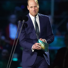 Britain's Prince William, Prince of Wales speaks on stage inside Windsor Castle grounds at the Coronation Concert, in Windsor, west of London on May 7, 2023. 