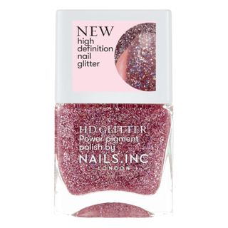 Nails.Inc HD Glitter in shade All Amped Up Pink Nail Polish (2)