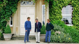 Prince Charles, Prince of Wales with his sons, Prince Harry and Prince William at Highgrove