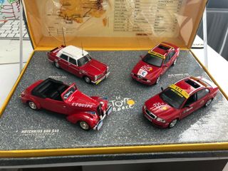 Four toy Tour de France race directors' cars on eBay