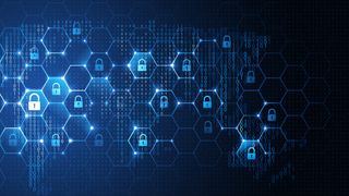 Graphic of padlocks in hexagons