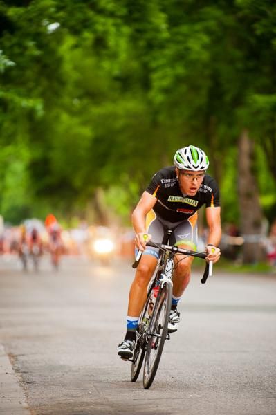 Wheaties Top Sprinter Carlos Alzate Escobar (Team Exergy) escapes the break and goes ahead solo.