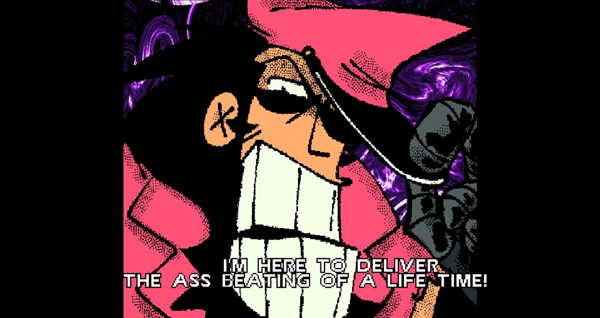 captain wayne grimacing and threatening enemies