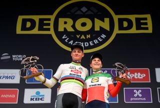 2024 Tour of Flanders winners Mathieu van der Poel and Elisa Longo Borghini