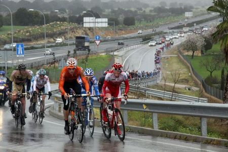A breakaway attempts to get clear during Trofeo Inca at the 2010 Challenge Ciclista a Mallorca