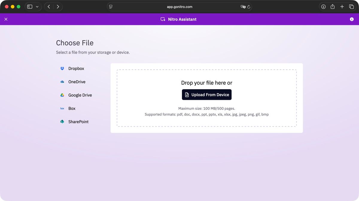 Testing out Nitro PDF editor on a Mac