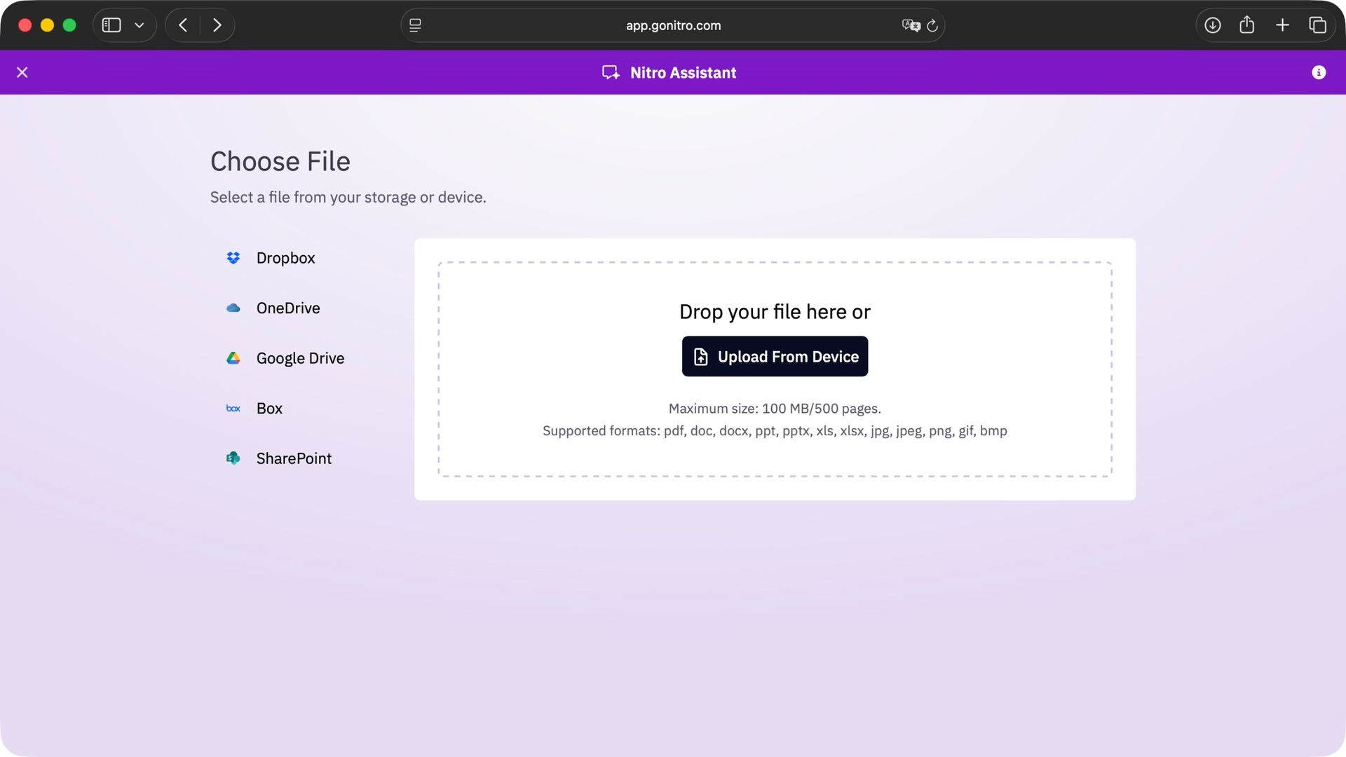Testing out Nitro PDF editor on a Mac
