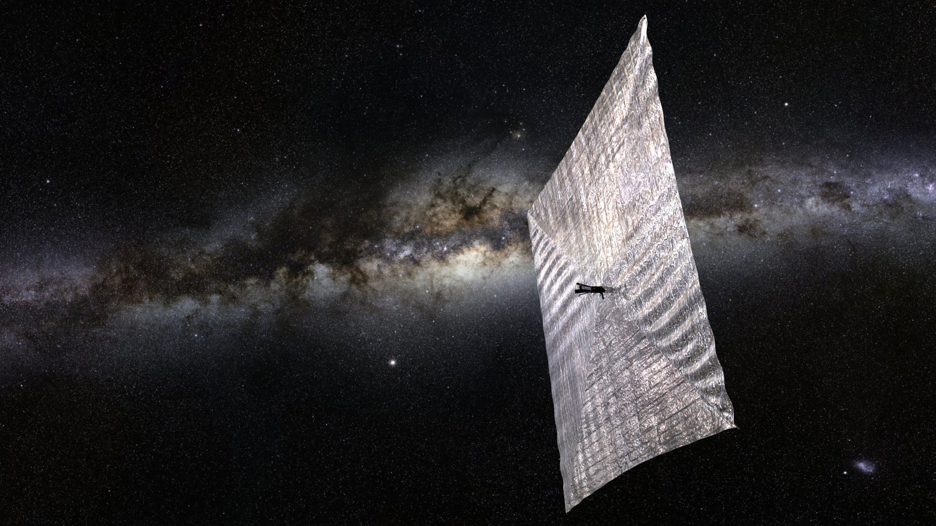 An artist's depiction of a solar sail.