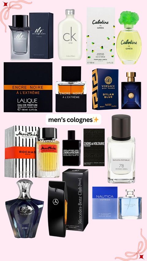 A selection of men's colognes and their images.