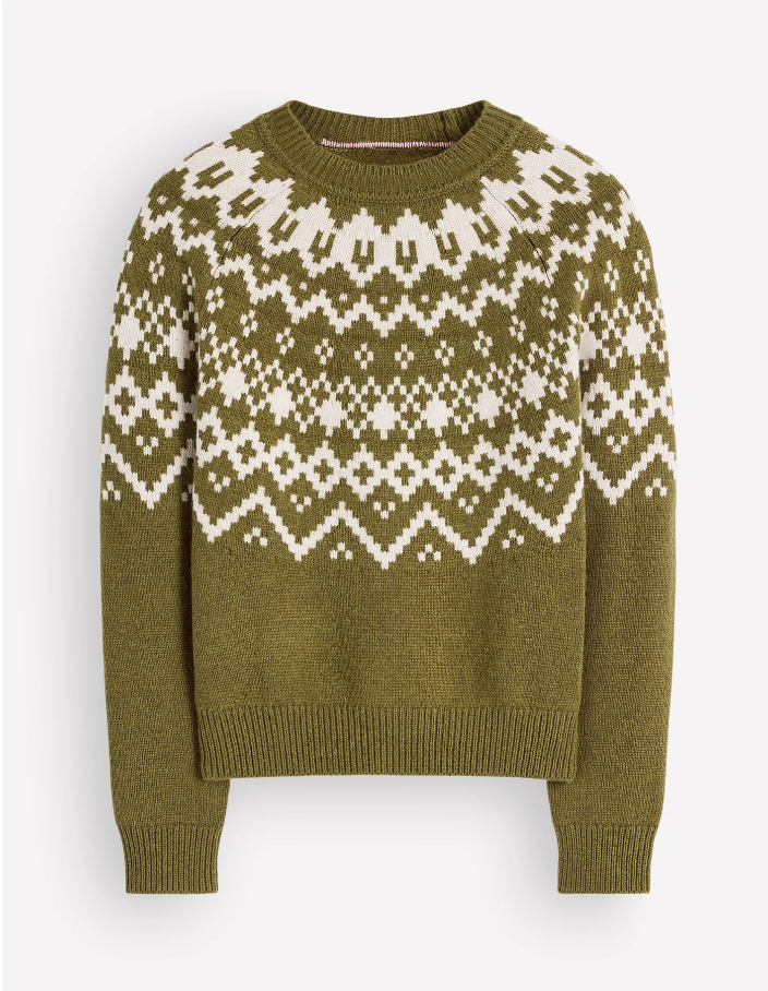 Boden, Mae Fair Isle Knitted Sweater-Cross Country