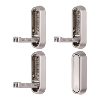 A set of four silver rounded foldable wall hooks from Amazon