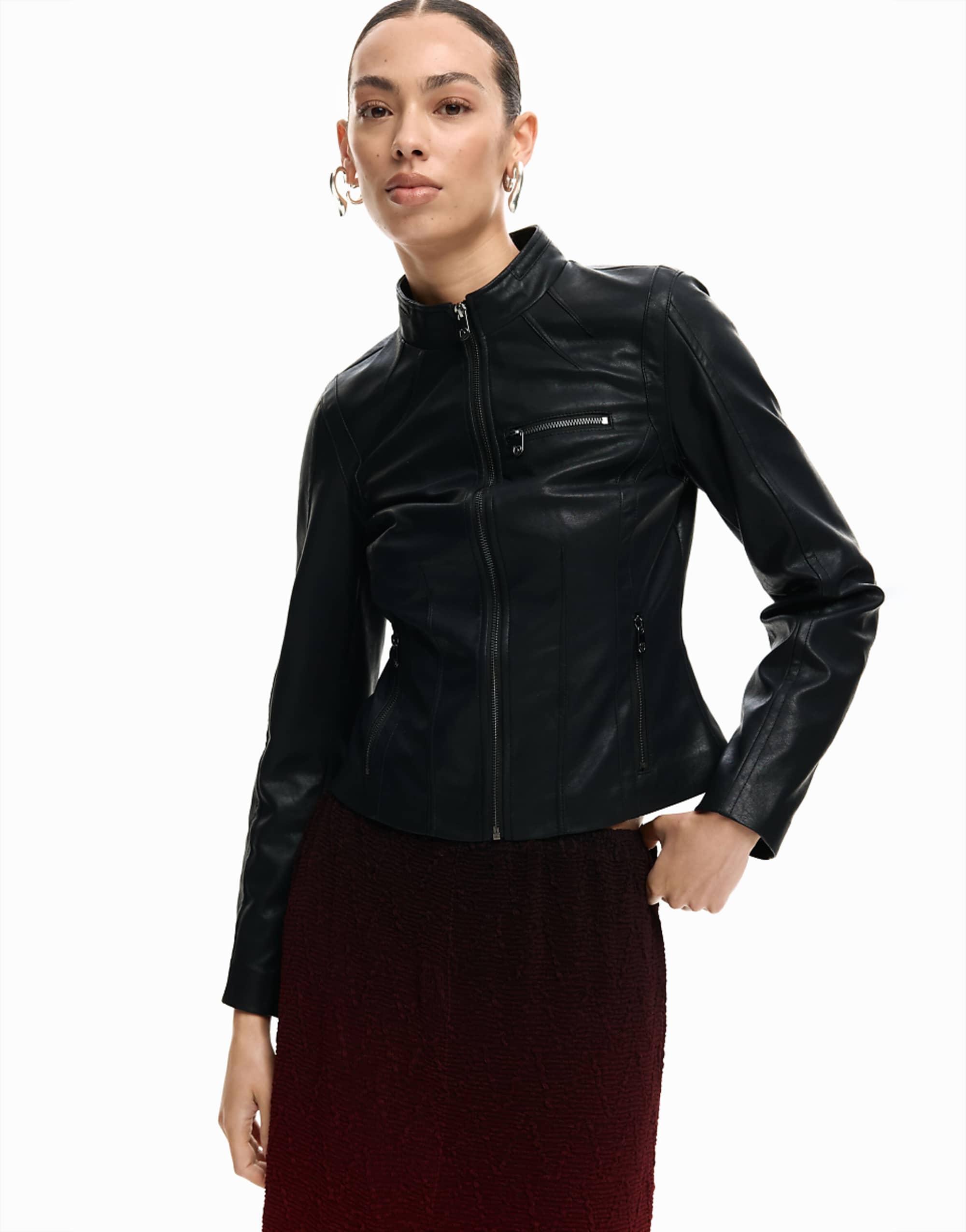 Desigual Mao Collar Jacket in Black