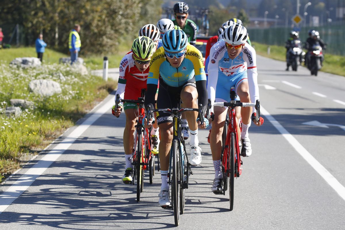 Daniil Fominykh (Kazakhstan) in the breakaway