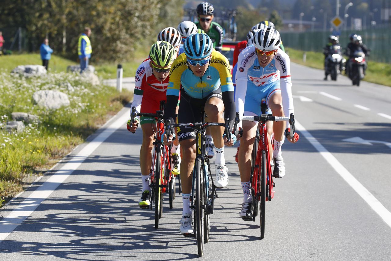 Daniil Fominykh (Kazakhstan) in the breakaway
