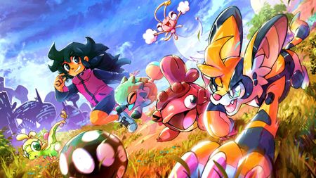 Beastieball art featuring a team of Beasties