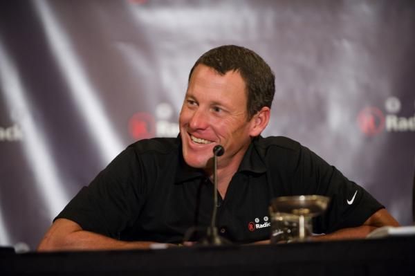 Lance Armstrong at the press conference on Tuesday in Arizona.