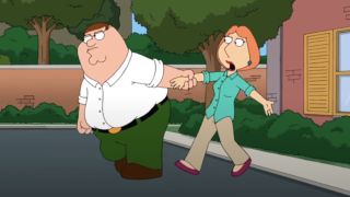 Peter leading Lois away on Family Guy