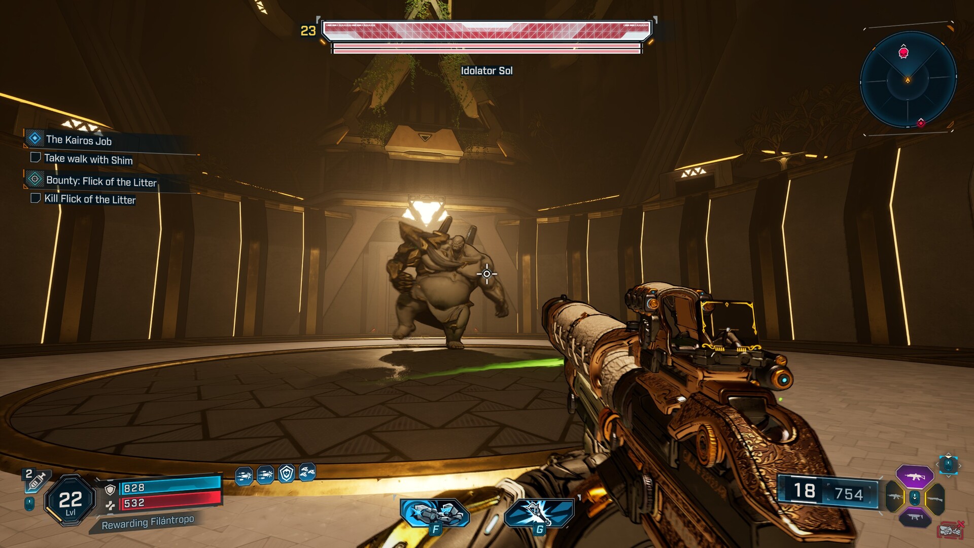 Borderlands 4 screenshot of Sol fighting the player.