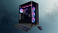 A CyberPowerPC Gamer Supreme desktop PC with a mouse and keyboard.