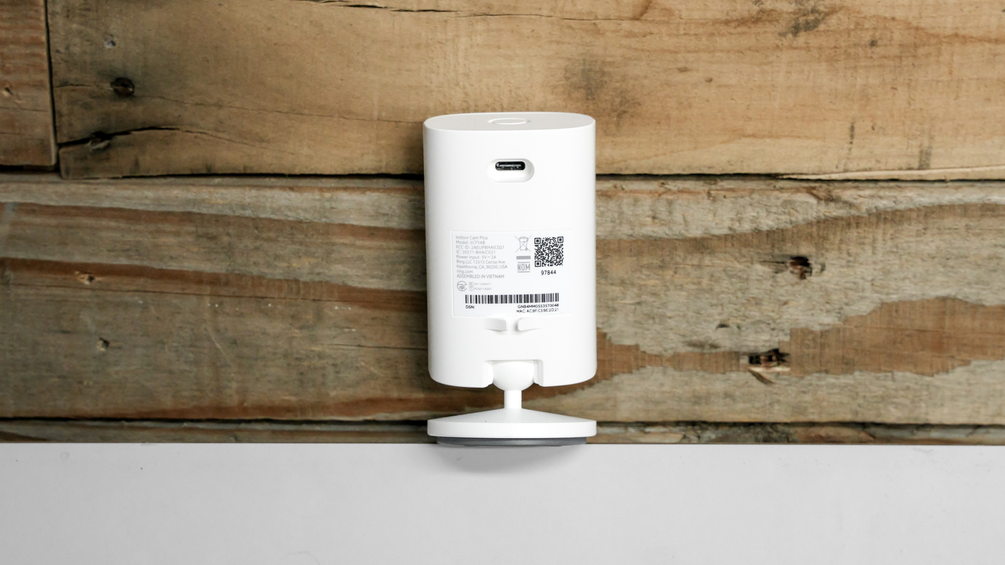 Ring Indoor Cam Plus on a shelf