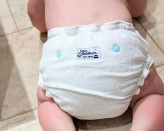 an image of a crawling baby wearing the Baby BeeHinds Night Nappy