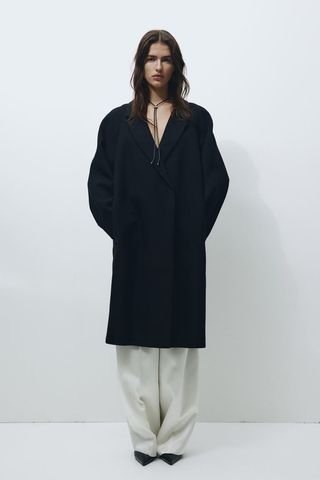 Double-Breasted Midi Coat