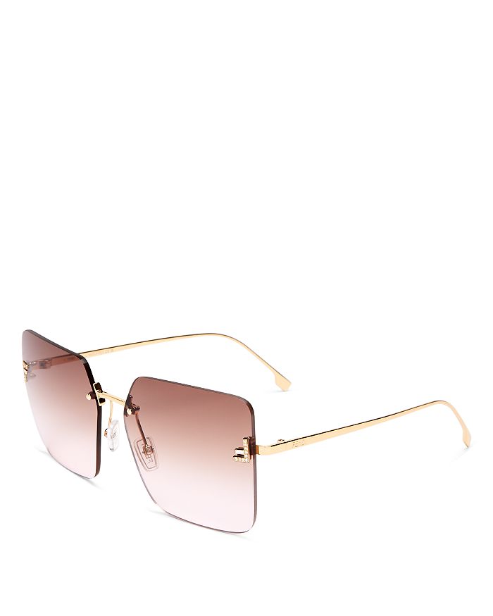 Rimless Square Sunglasses, 59mm