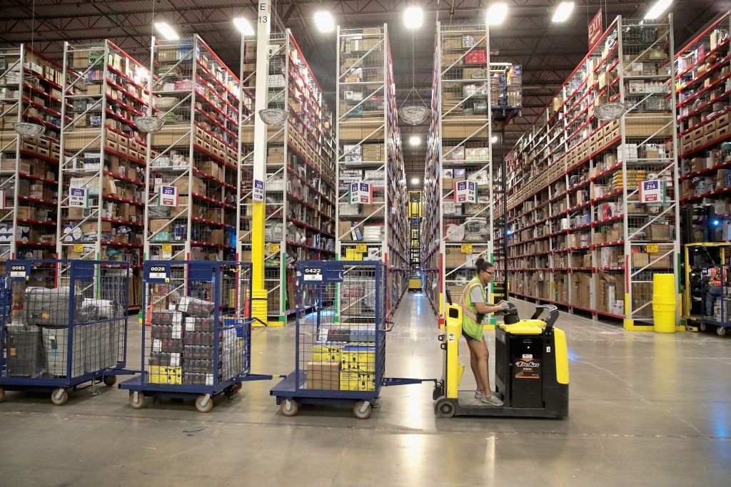 An Amazon warehouse in Illinois.