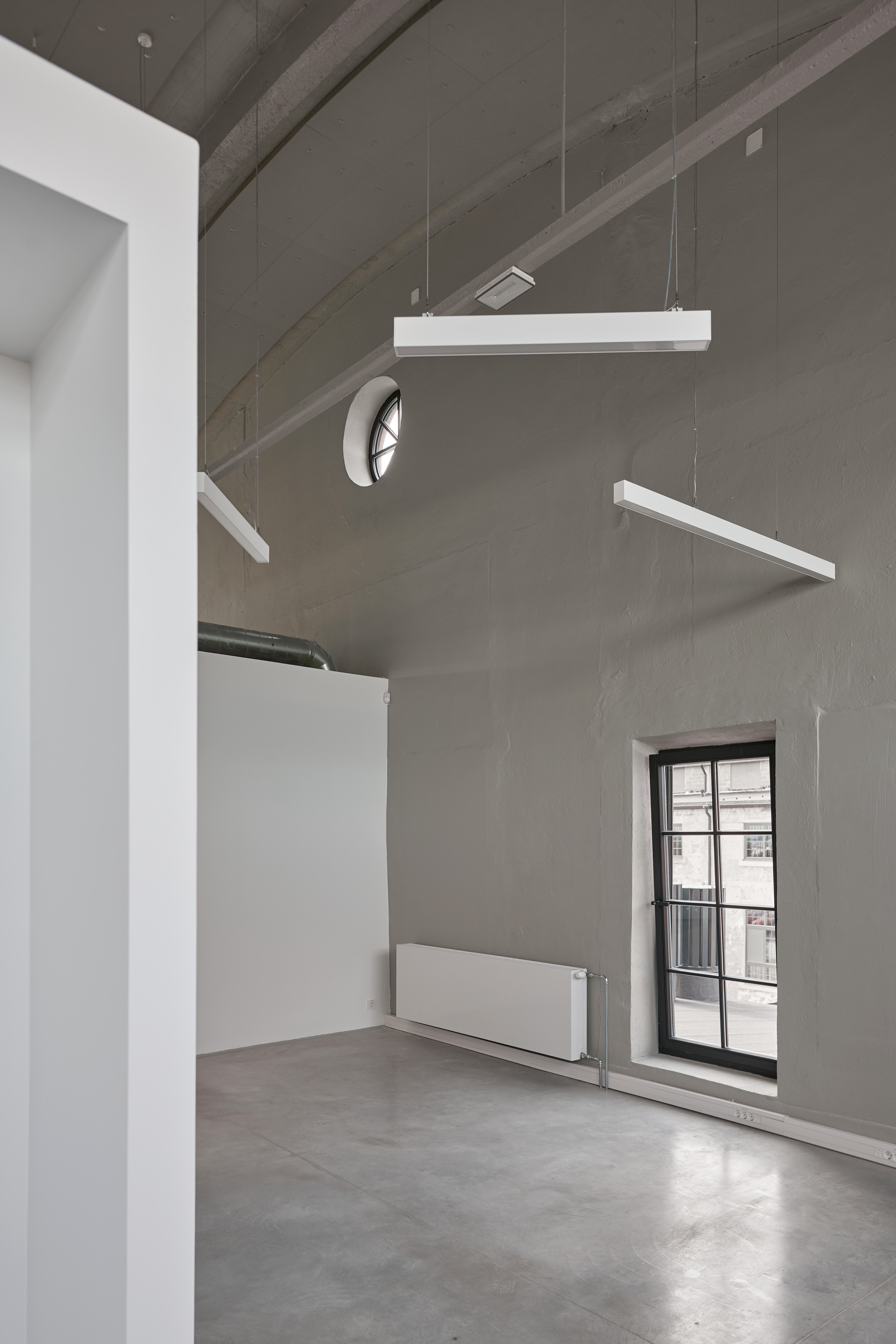 Interior showing the office cubicles