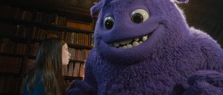 Bea looking at the big purple monster Blue (who is voiced by Steve Carell) in IF.