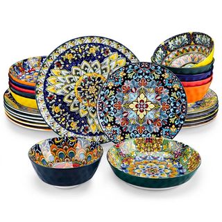 Magline 24 Piece Stoneware Dinnerware Set