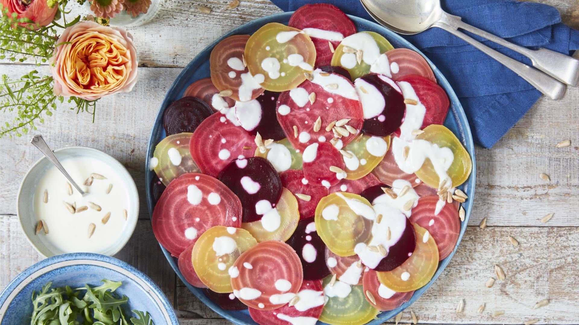 Beetroot carpaccio with horseradish yogurt British Recipes GoodtoKnow
