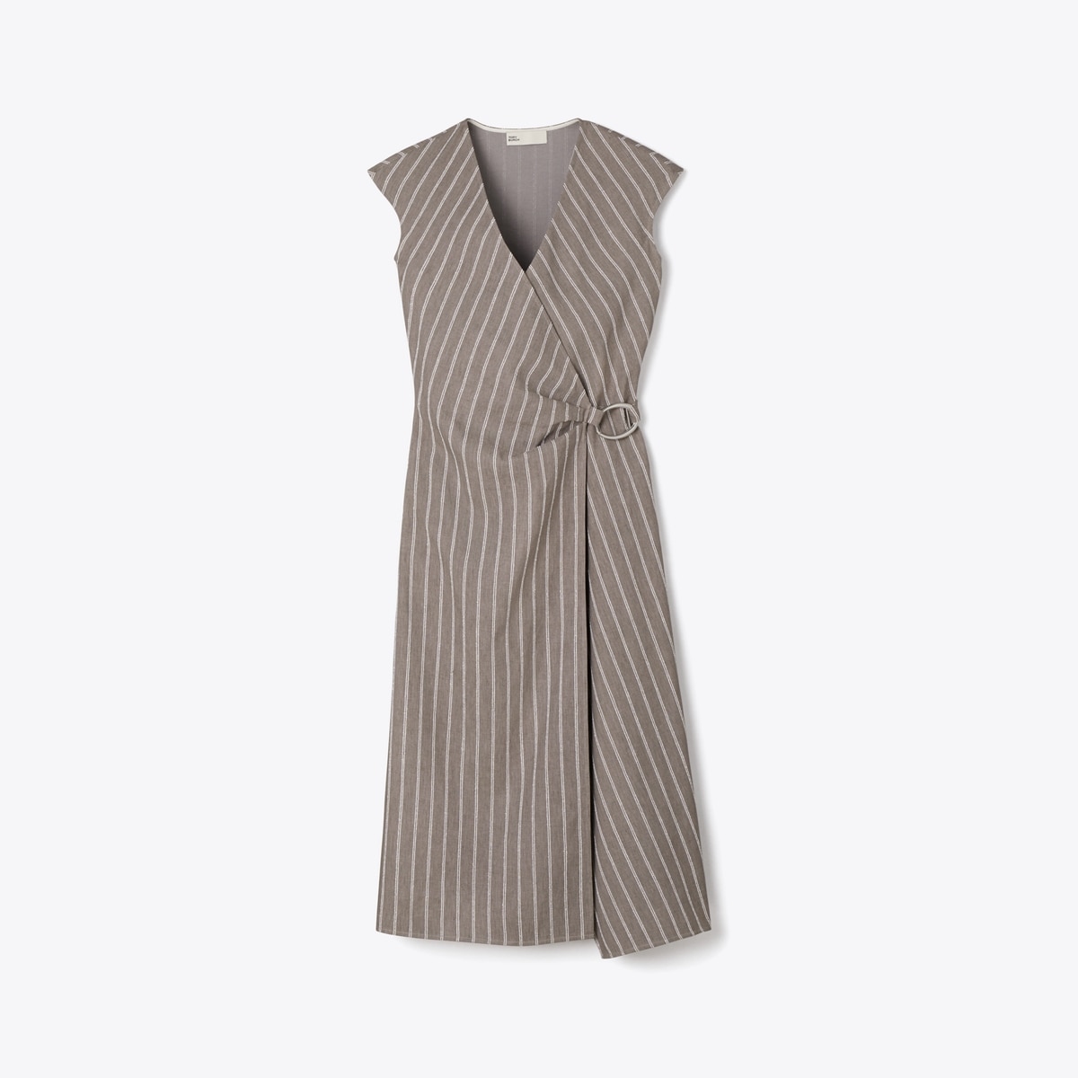 Cotton Wrap Dress in Gray, Size 0