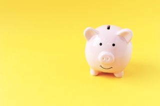 piggy bank on yellow background