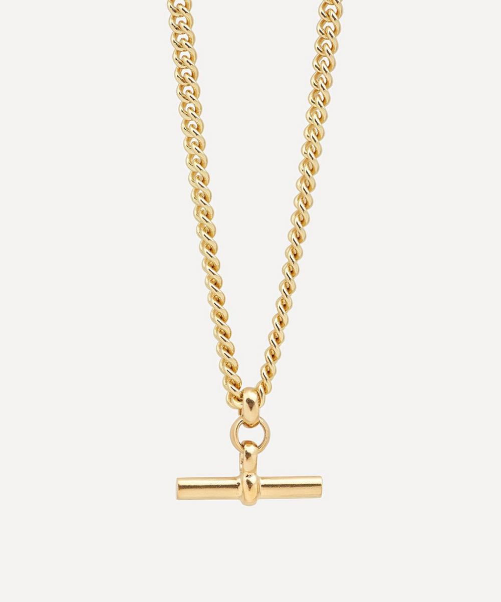 18ct Gold-Plated T-Bar Curb Chain Necklace