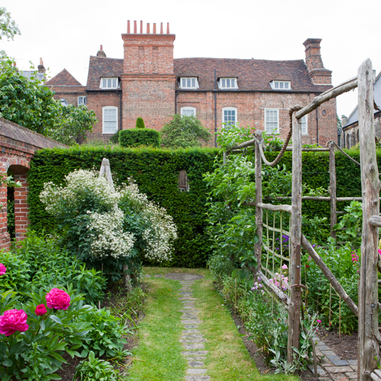 house with garden and flower