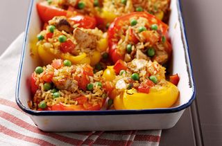 Peppers with spicy turkey stuffing