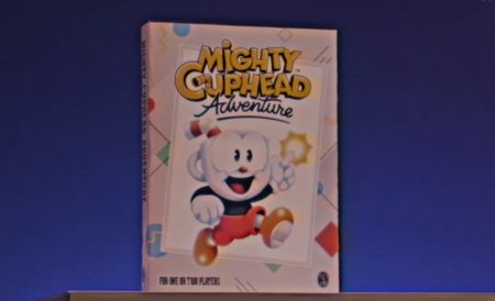 A box with "Mighty Cuphead Adventure" on it.