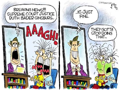 Political cartoon U.S. supreme court Ruth Bader Ginsburg