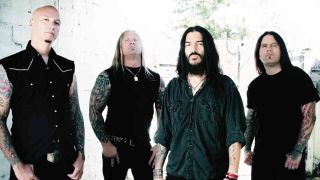 Machine Head posing for a photograph in 2011