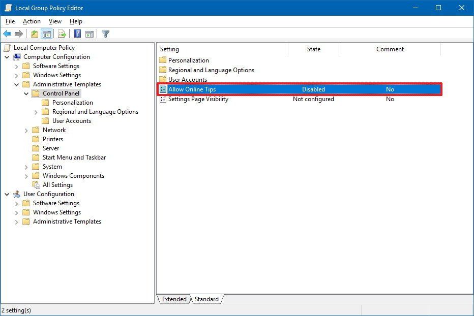 How to remove Windows 10's Settings app tips | Windows Central
