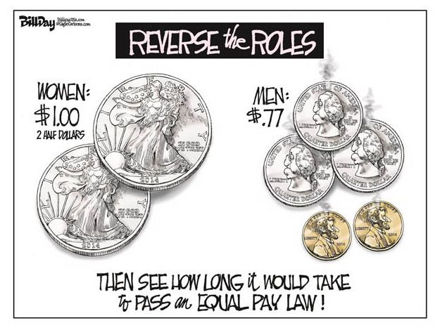 Political cartoon equal pay