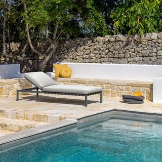 outdoor bench and sun lounger by Lagoon
