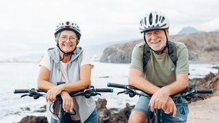 seniors riding a bike