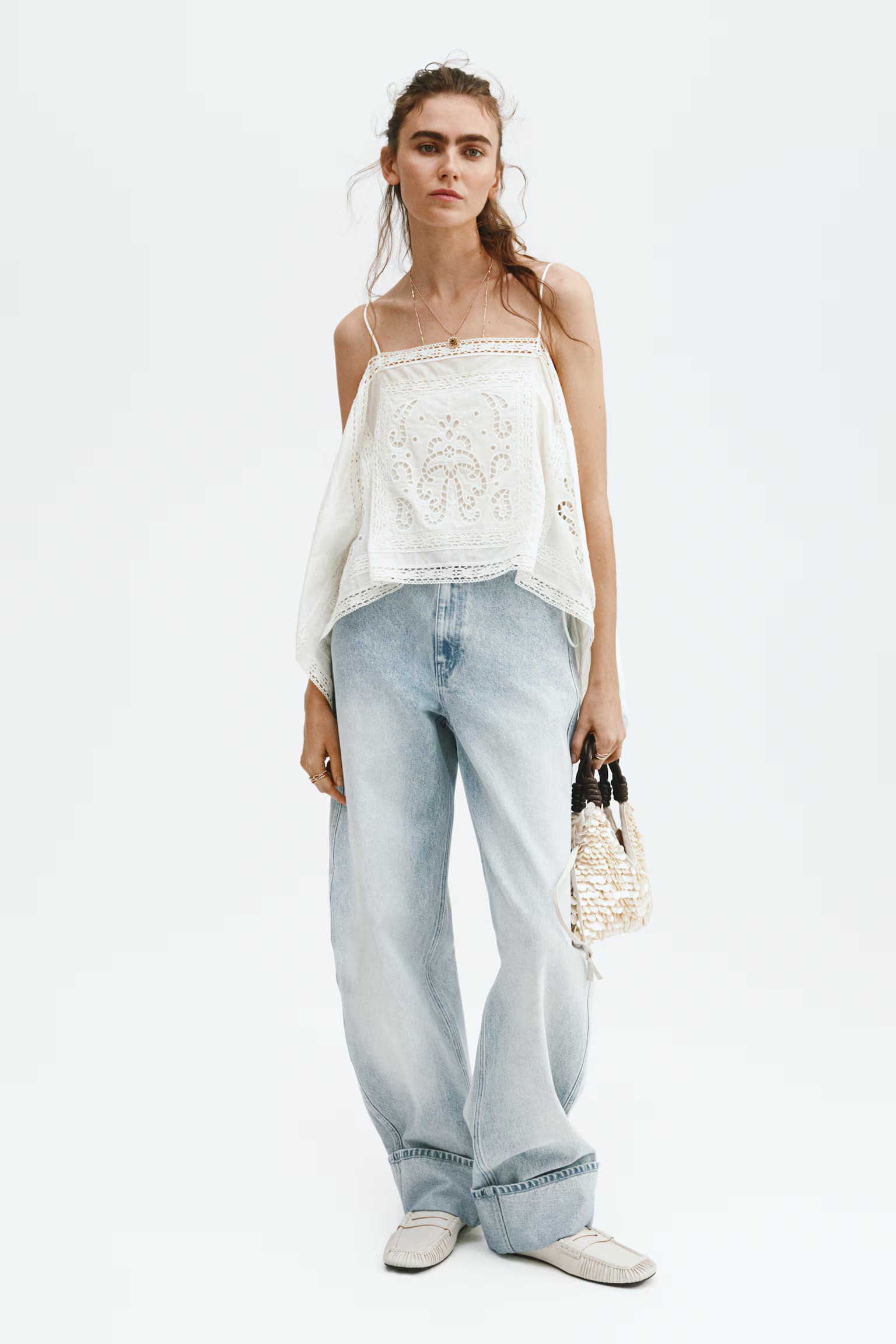H&amp;amp;M, Broderie Anglaise Strappy Top